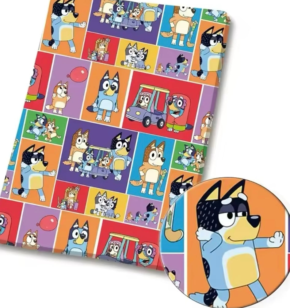 Bluey polyCotton Fabric Half Yard (18” x 55”)