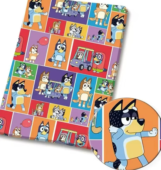 Bluey polyCotton Fabric Half Yard (18” x 55”)