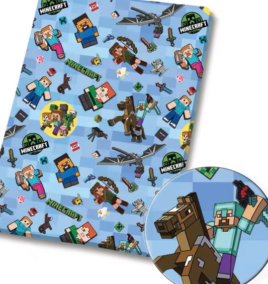 Minecraft polyCotton Fabric Half Yard (18” x 55”)
