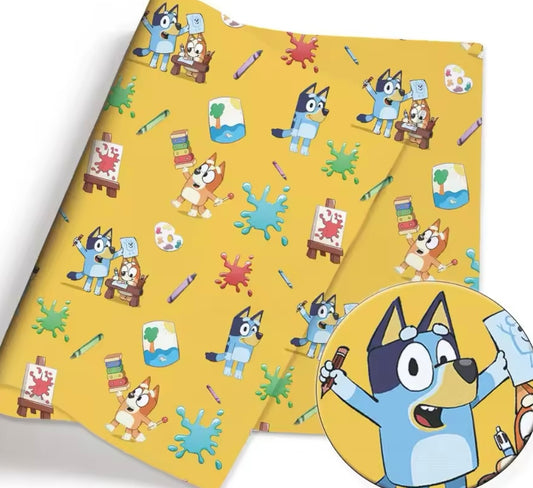 Bluey polyCotton Fabric Half Yard (18” x 55”)