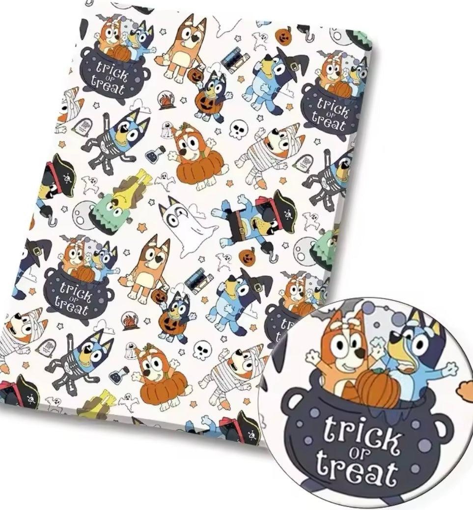 Bluey Halloween polyCotton Fabric Half Yard (18” x 55”)
