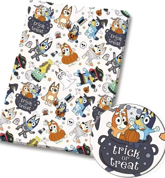 Bluey Halloween polyCotton Fabric Half Yard (18” x 55”)