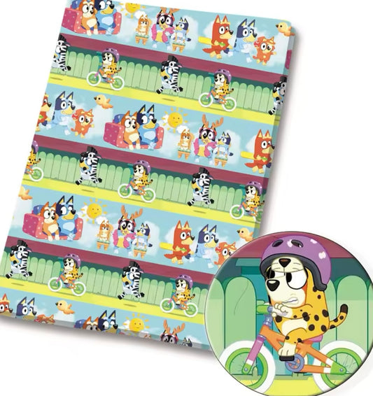 Bluey polyCotton Fabric Half Yard (18” x 55”)