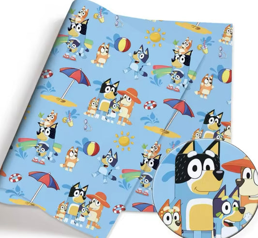Bluey polyCotton Fabric Half Yard (18” x 55”)