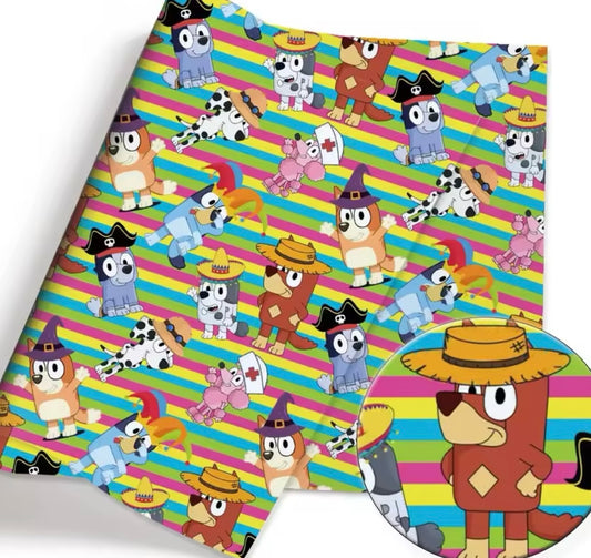 Bluey polyCotton Fabric Half Yard (18” x 55”)