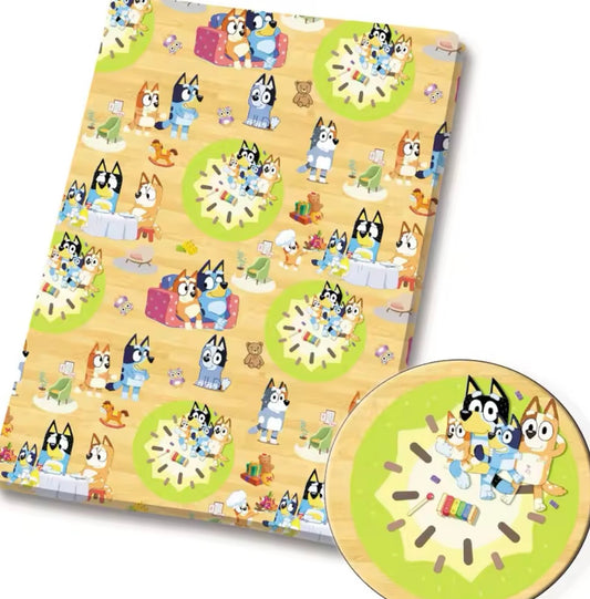 Bluey polyCotton Fabric Half Yard (18” x 55”)
