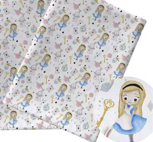 Alice in Wonderland polyCotton Fabric Half Yard (18” x 55”)