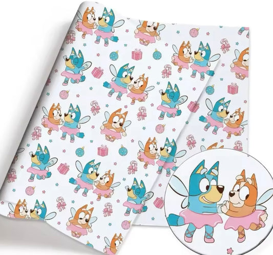 Bluey Fairies polyCotton Fabric Half Yard (18” x 55”)