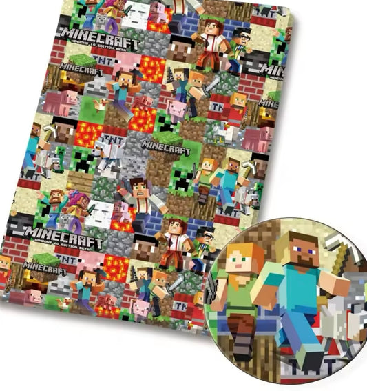 Minecraft polyCotton Fabric Half Yard (18” x 55”)