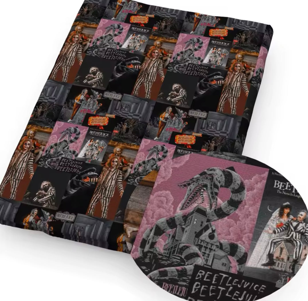 Beetlejuice polyCotton Fabric Half Yard (18” x 55”)