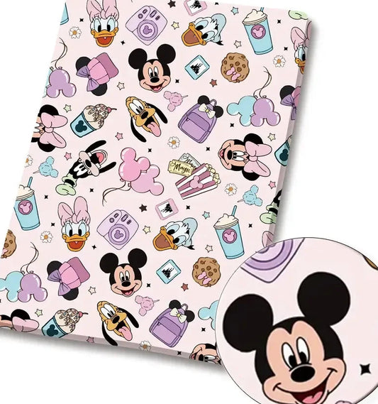 Disney Minnie Mickey Daisy polyCotton Fabric Half Yard (18” x 55”) 41549