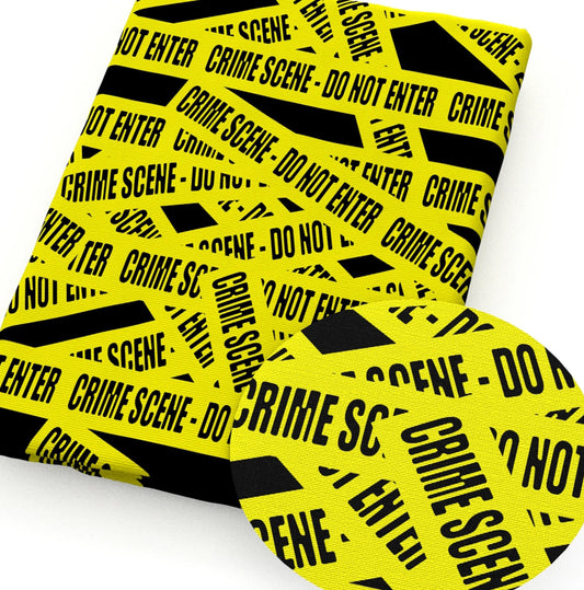 Crime Scene tape polyCotton Fabric Half Yard (18” x 55”)