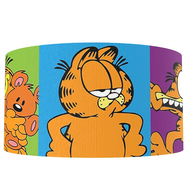 Retro Orange Cartoon Cat Grosgrain Ribbon 1221664