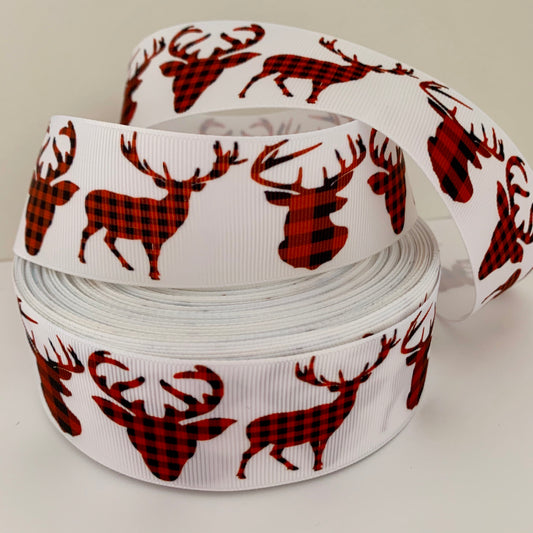 Tartan Deer Wide Ribbon