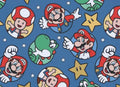 Super Mario Yoshi Toad game Polycotton Fabric - Half Yard (18” x 55”) 33113
