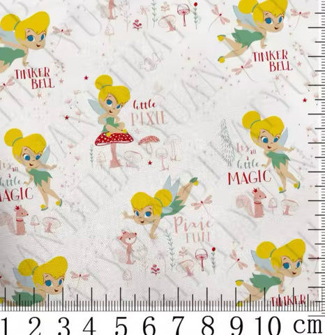 Tinkerbell Polycotton Fabric Half Yard (18” x 50”)