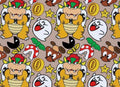 Super Mario Bowser game Polycotton Fabric - Half Yard (18” x 55”) 33117