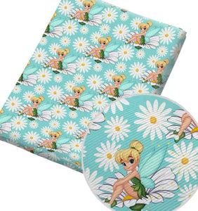 Tinkerbell daisies Polycotton Fabric Half Yard (18” x 50”)