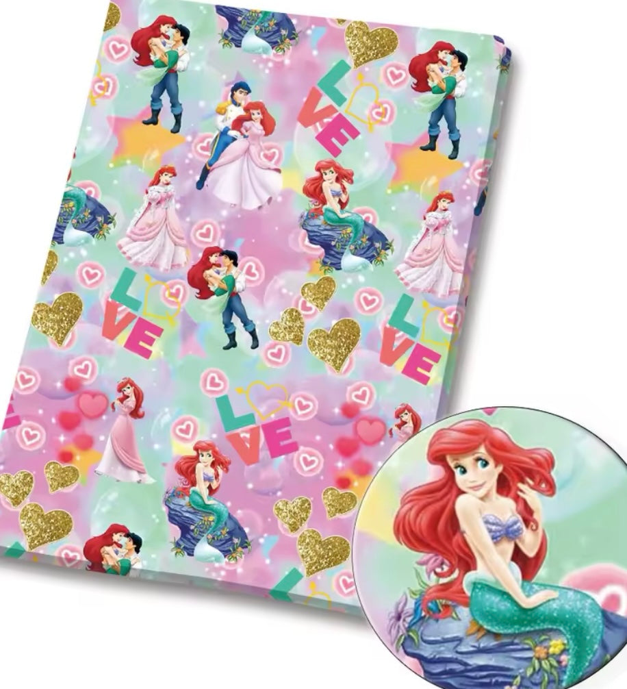 Little Mermaid polyCotton Fabric Half Yard (18” x 55”)