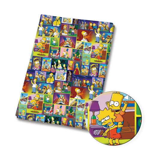 Yellow Cartoon Family Polycotton Fabric - Half Yard (18” x 55”) 10902