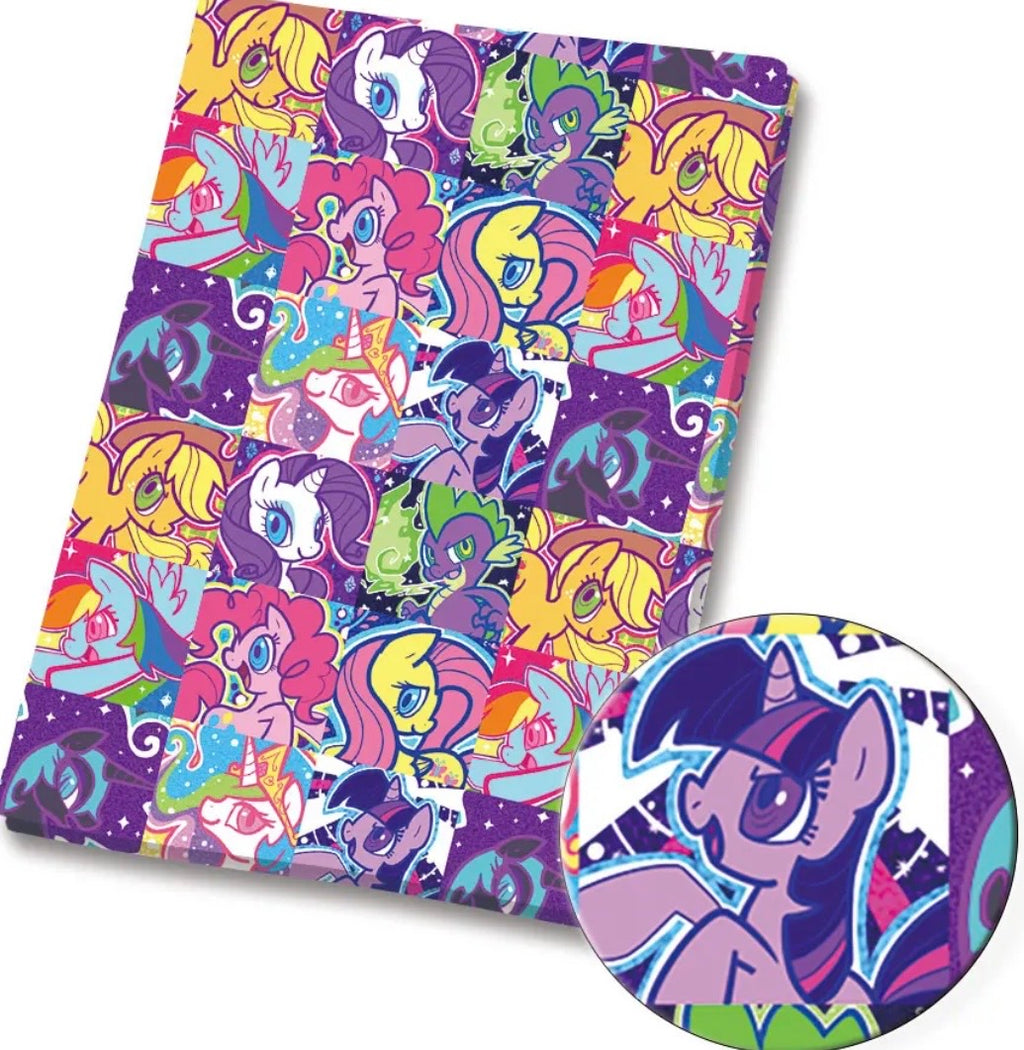 My Little Pony Cartoon Pinky Pie Rarity character Polycotton Fabric - Half Yard (18” x 55”) 35142