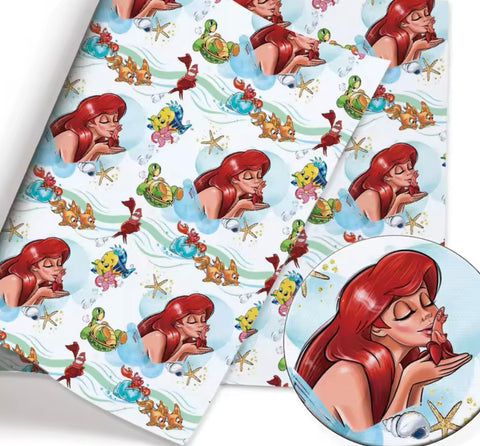 Little Mermaid polyCotton Fabric Half Yard (18” x 55”)