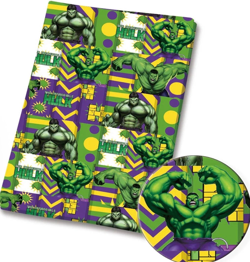 Marvel Avengers Superhero Hulk Polycotton Fabric - Half Yard (18” x 55”) 82699