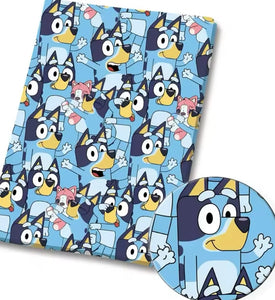 Bluey polyCotton Fabric Half Yard (18” x 55”)
