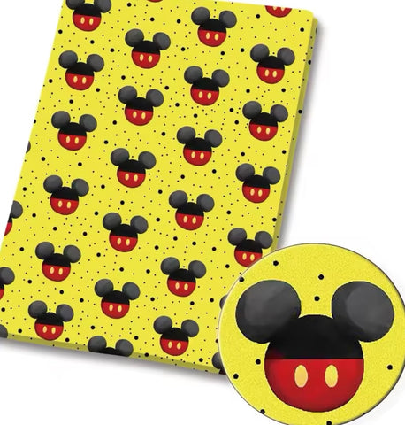 Mickey Mouse Polycotton Fabric Half Yard (18” x 50”)