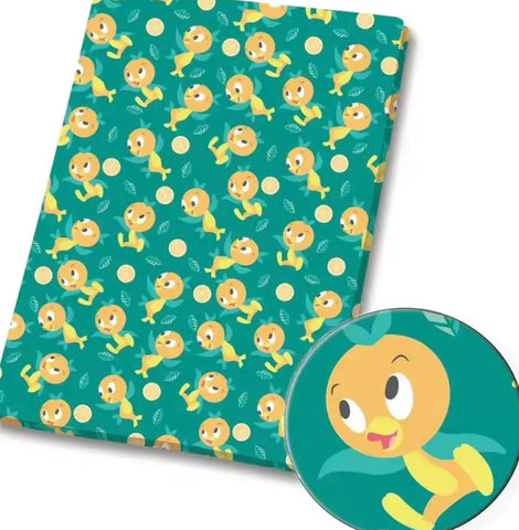 Orange Bird Polycotton Fabric Half Yard (18” x 50”)