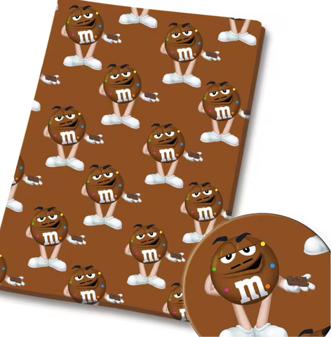 M & M’s Brown polyCotton Fabric Half Yard (18” x 55”)