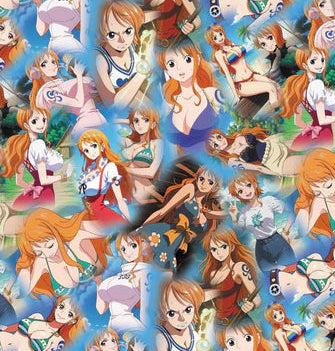 One Piece Anime Pirate Character Polycotton Fabric - Half Yard (18” x 55”) 14422