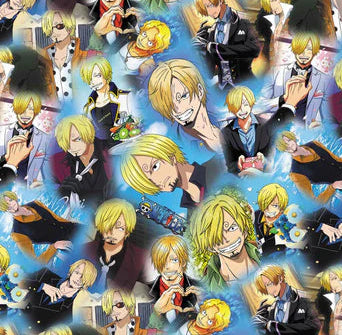 Anime Pirate Polycotton Fabric - Half Yard (18” x 55”) 14423