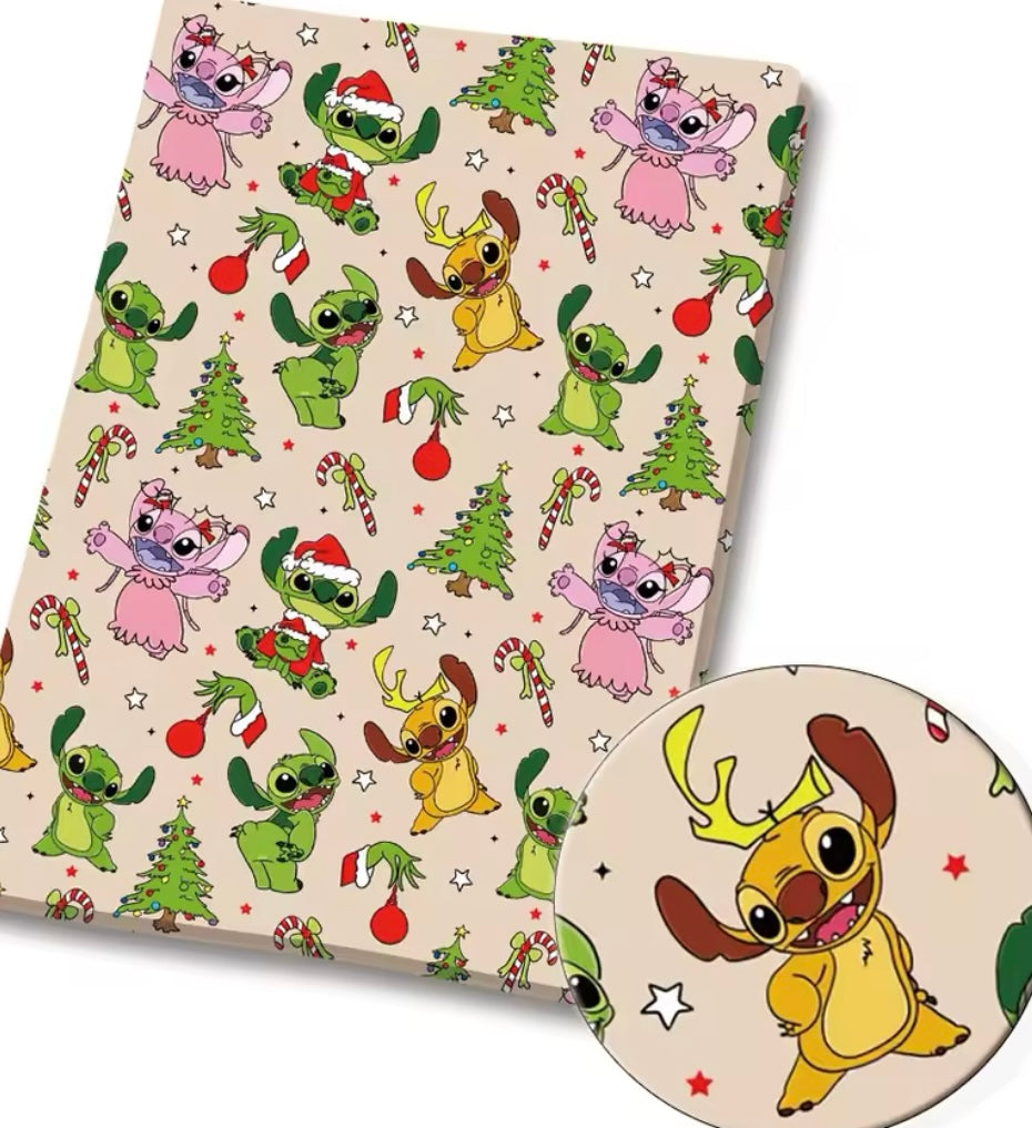 Stitch and Angel Christmas polyCotton Fabric Half Yard (18” x 55”)