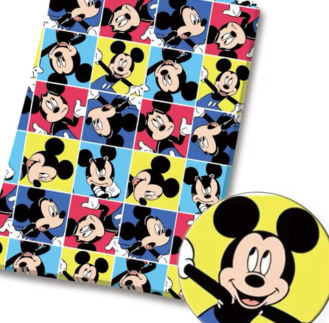 Mickey Mouse Polycotton Fabric Half Yard (18” x 50”)
