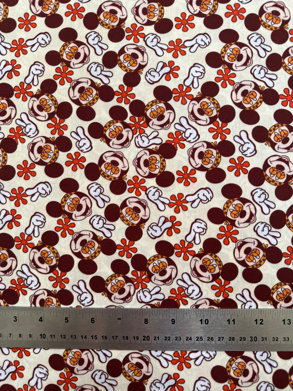 Classic Mouse Hippie Polycotton Fabric - Half Yard (18” x 44”) 2412