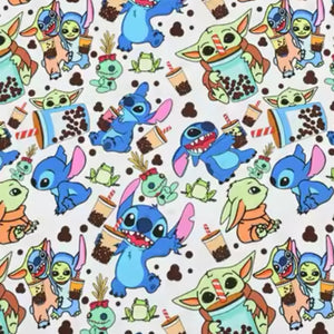 Stitch and Grogu polyCotton Fabric Half Yard (18” x 55”)