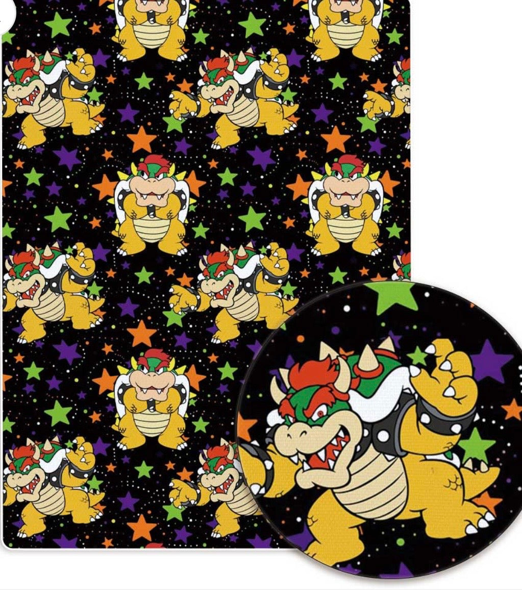Super Mario Bowser game Polycotton Fabric - Half Yard (18” x 55”) 34451