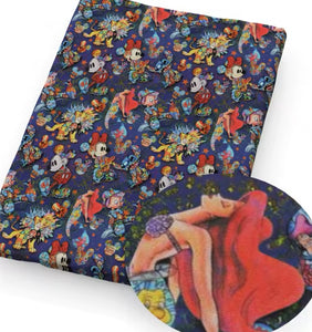 Little Mermaid polyCotton Fabric Half Yard (18” x 55”)