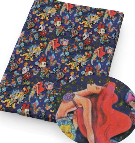 Little Mermaid polyCotton Fabric Half Yard (18” x 55”)