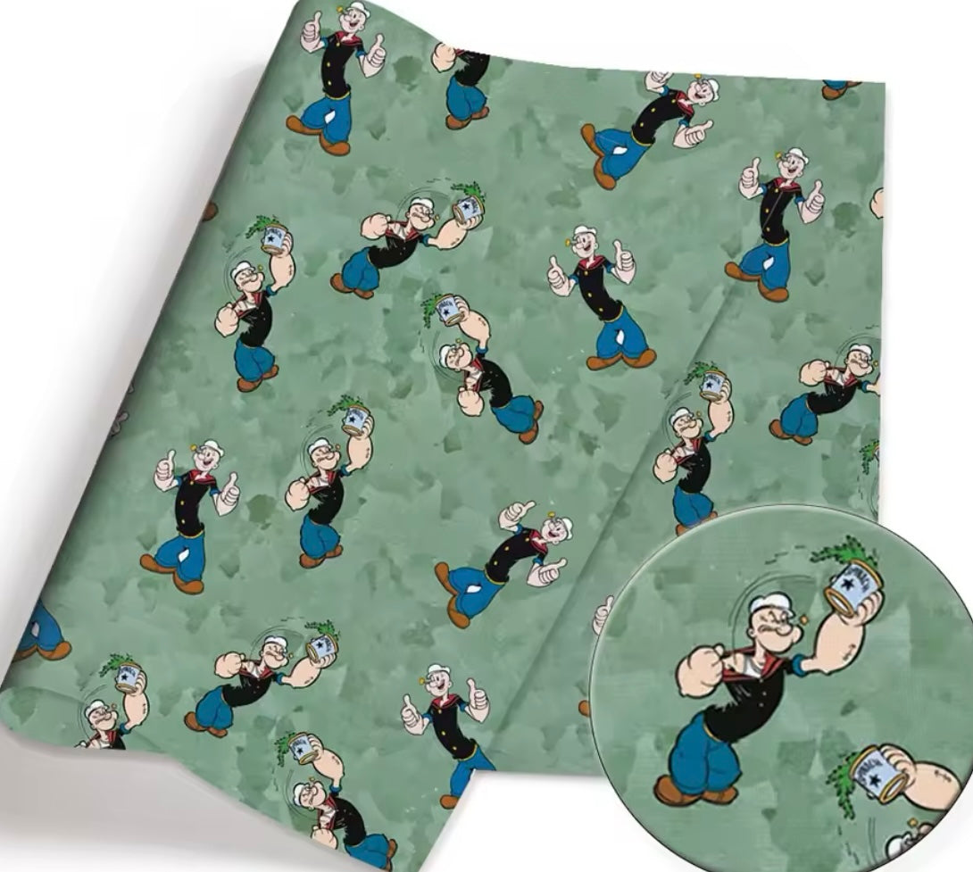 Popeye PolyCotton Fabric Half Yard (18” x 55”)