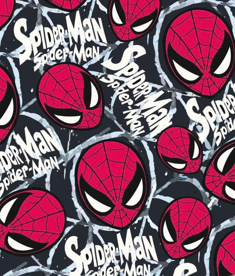 Marvel Avengers Spiderman Superhero character Polycotton Fabric - Half Yard (18” x 55”) 15013