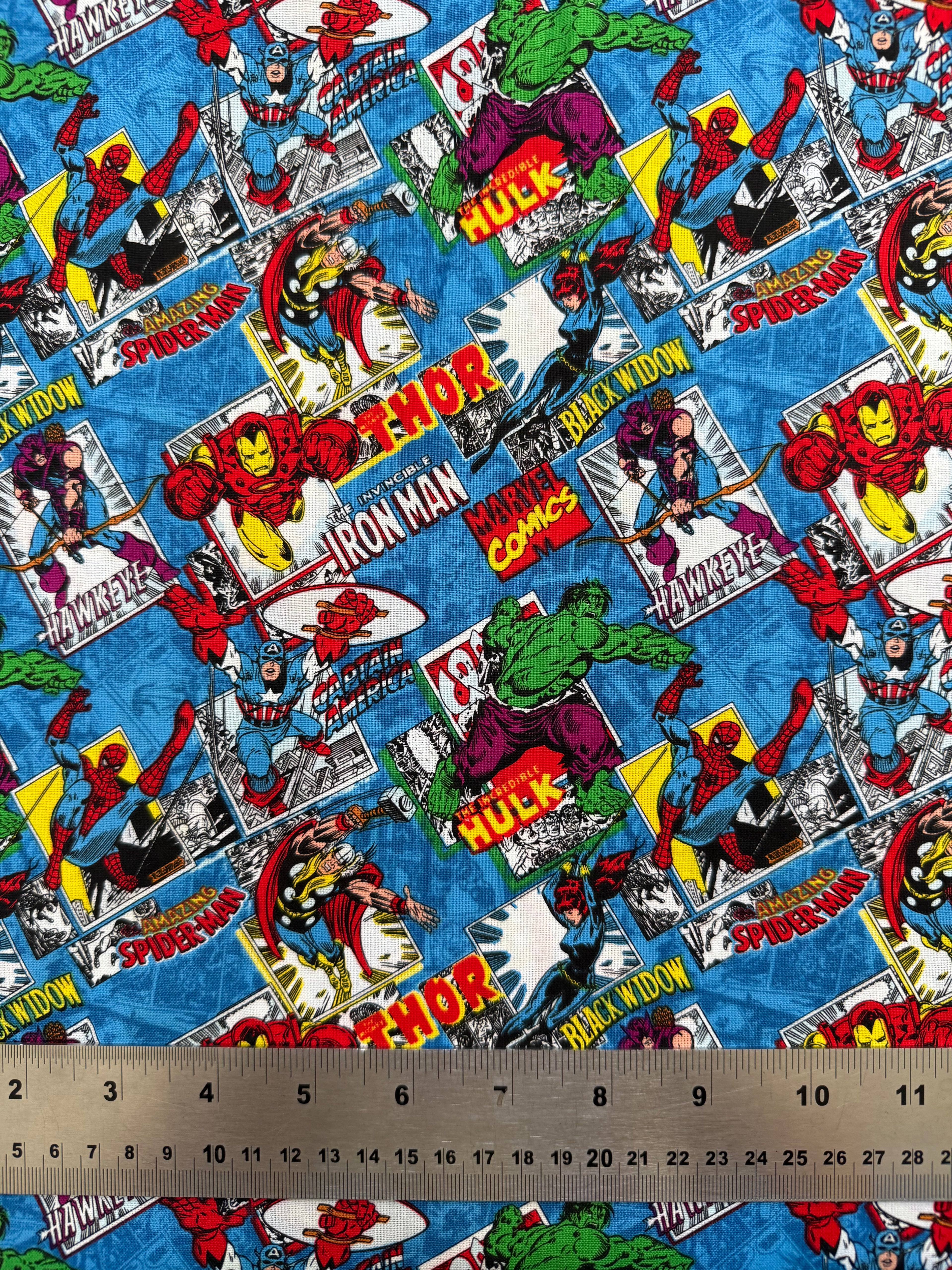 Marvel Avengers Superhero Cotton Fabric - Half Yard (18” x 55”)