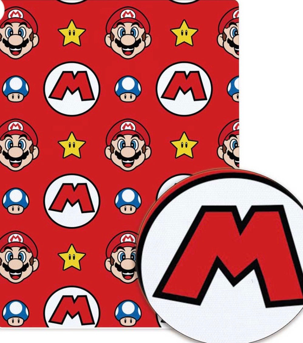 Super Mario game Polycotton Fabric - Half Yard (18” x 55”) 34450