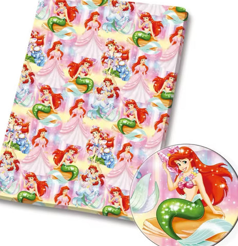 Little Mermaid Polycotton Fabric Half Yard (18” x 50”)