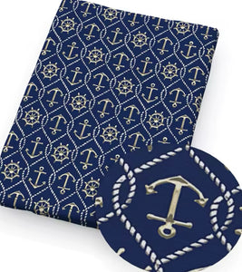 Ship Anchors polyCotton Fabric Half Yard (18” x 55”)