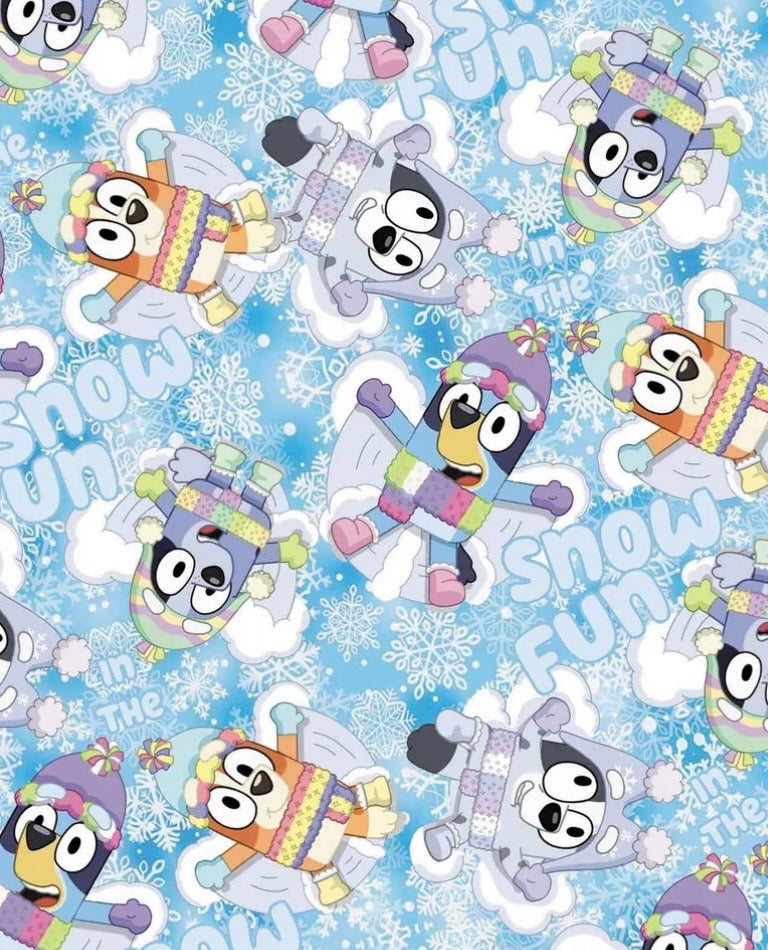 Bluey Bingo dogs children character rainbow Character Polycotton Fabric - Half Yard (18” x 55”) 14823