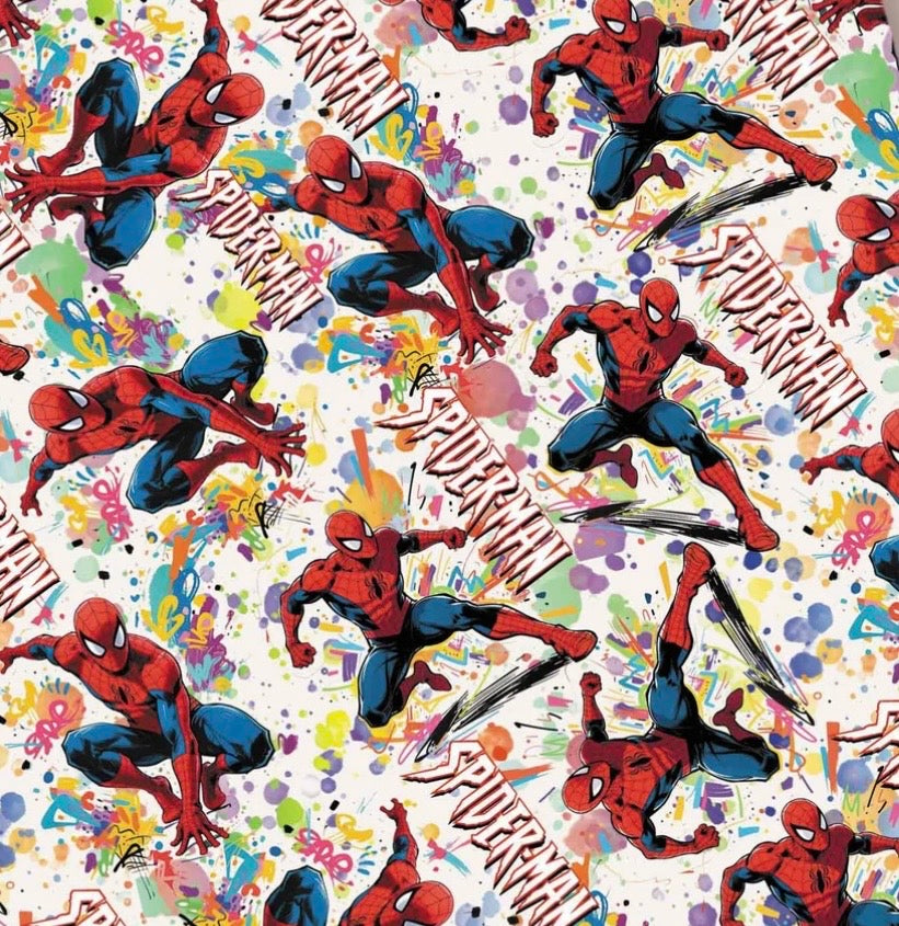 Marvel Avengers Spiderman Superhero character Polycotton Fabric - Half Yard (18” x 55”) 15016