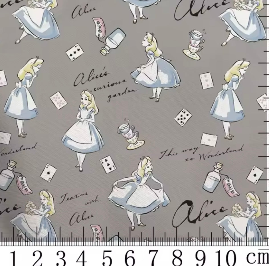 Alice in Wonderland polyCotton Fabric Half Yard (18” x 55”)