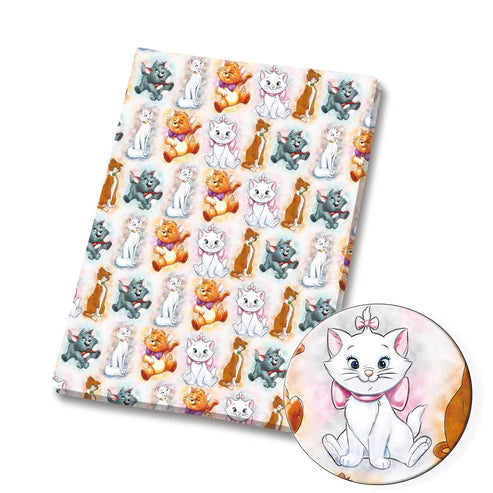 Fancy Lady Cat Polycotton Fabric - Half Yard (18” x 55”) 23881